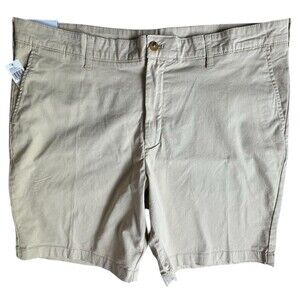 IZOD Saltwater Mens Size 42 Shorts Khaki Chino Stretch 9.5 Inseam Casual New